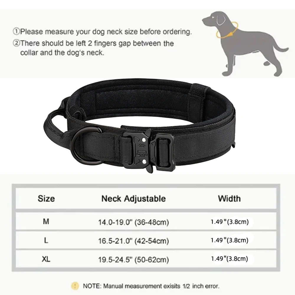 Tactical Dog Collar and Leash Set for Medium and Large Dogs - from above