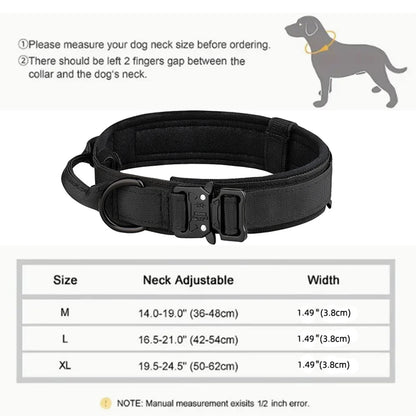 Tactical Dog Collar and Leash Set for Medium and Large Dogs - from above