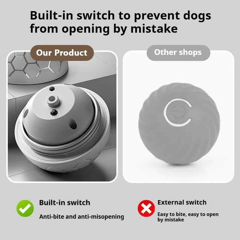 Smart Bouncing Dog Toy Ball with RGB Lights - close-up