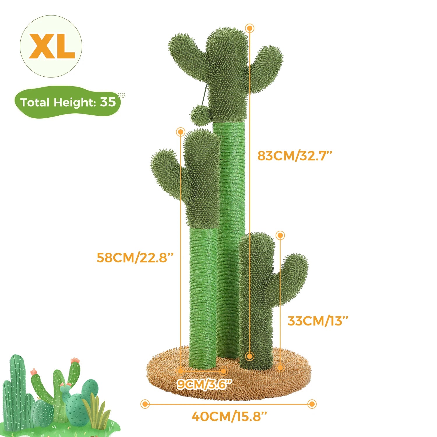 Cactus Cat Tree with Condo, Hammock and Toys - view 11