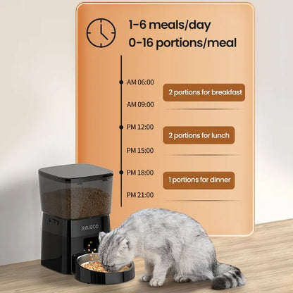 Automatic Pet Food Dispenser for Cats and Dogs - side view