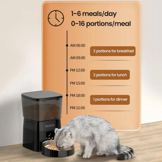 Automatic Pet Food Dispenser for Cats and Dogs - side view