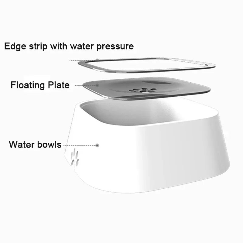 Anti-Spill Floating Pet Drinking Bowl - side view