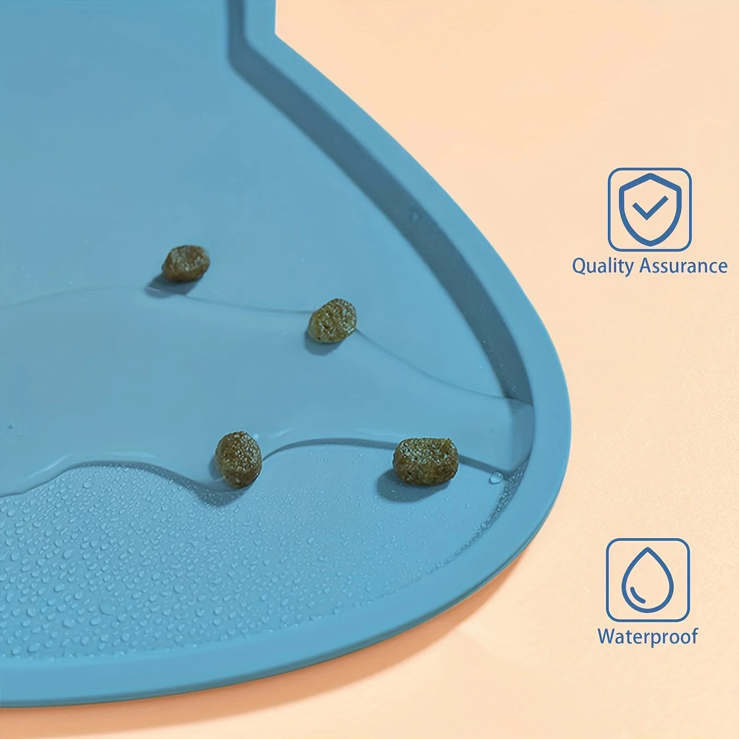 Waterproof Silicone Pet Feeding Mat with Raised Edge - feature view