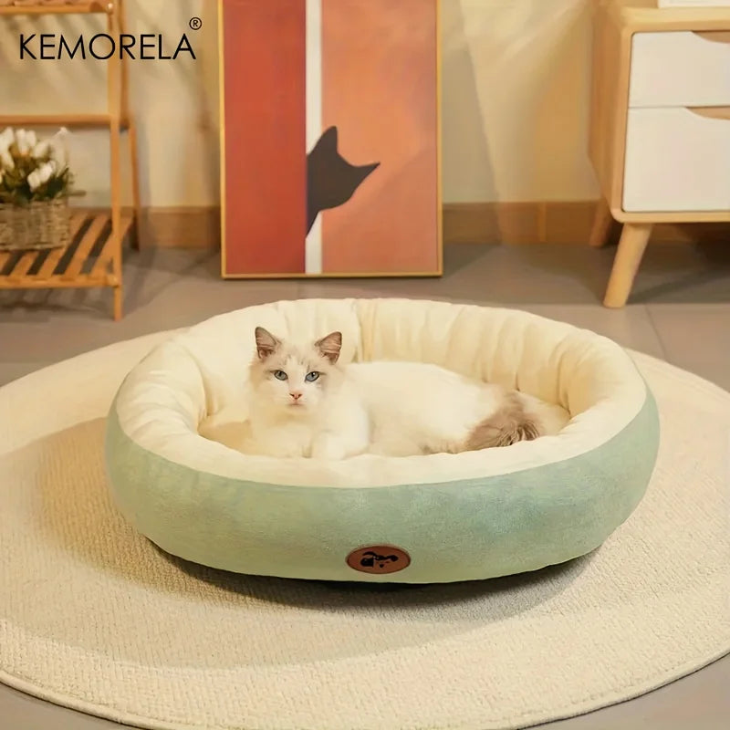 Cozy Oval Plush Snuggle Pet Bed
