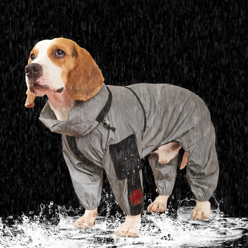 Reflective Sun-Protective Dog Raincoat Jumpsuit - feature view