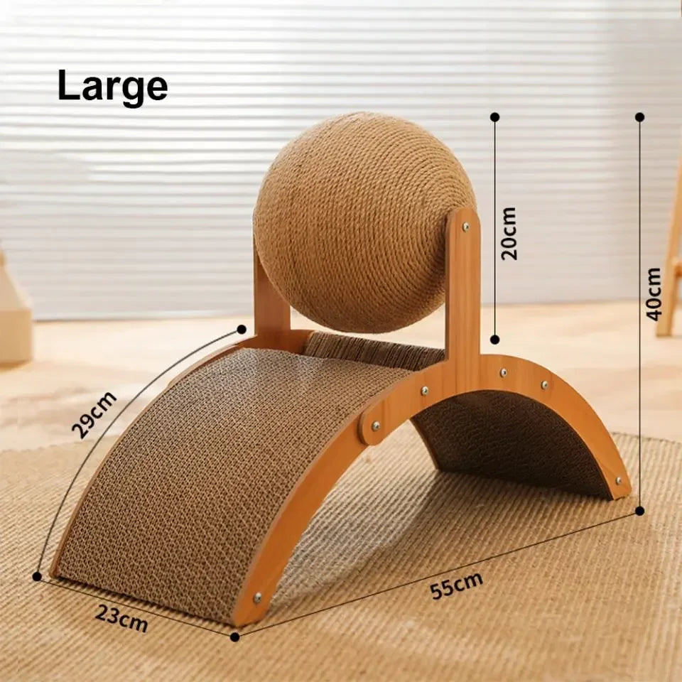 2-in-1 Wooden Cat Scratching Ball and Sisal Board - view 14