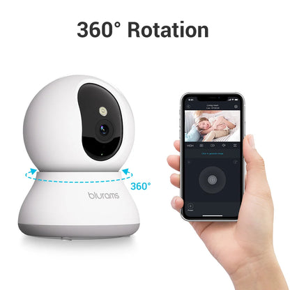 2K Pet Camera with 360 Pan-Tilt and Phone App - in use