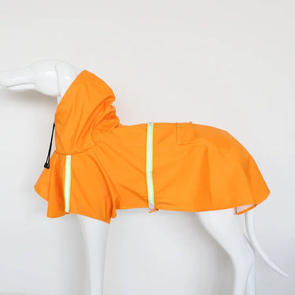 Hooded Reflective Dog Raincoat for Medium and Large Dogs - 4XL / orange