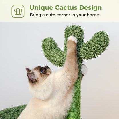 Cactus Cat Tree with Condo, Hammock and Toys - feature view