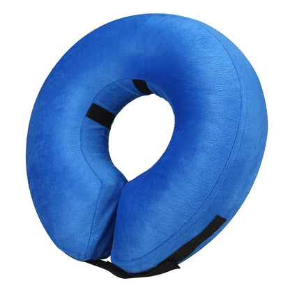 Inflatable Recovery Cone Collar for Dogs and Cats - M / Blue