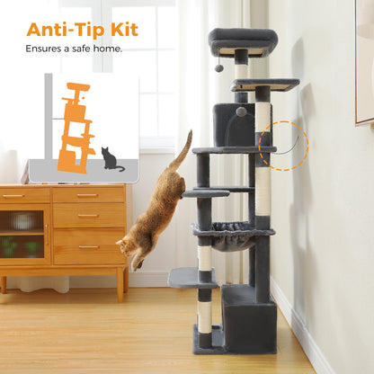Large Cat Tree Tower with Hammock and Padded Perches - view 32