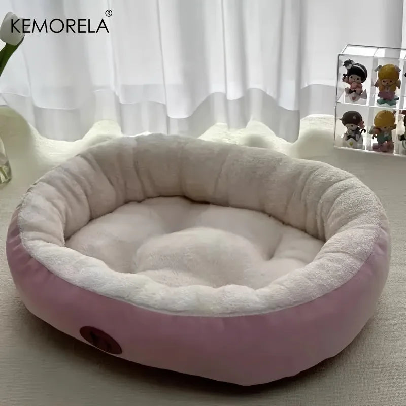 Cozy Oval Plush Snuggle Pet Bed - alternate angle
