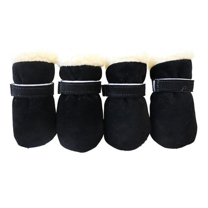 Plush Warm Anti-Slip Dog Boots and Socks (4 Pack) - S / B