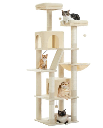 Large Multi-Level Plush Cat Tree with Condos - view 20