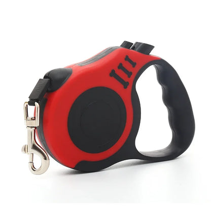 Retractable Dog Leash (3m or 5m) for Small to Medium Pets - Red / 5M