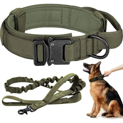 Tactical Dog Collar and Leash Set for Medium and Large Dogs - side view