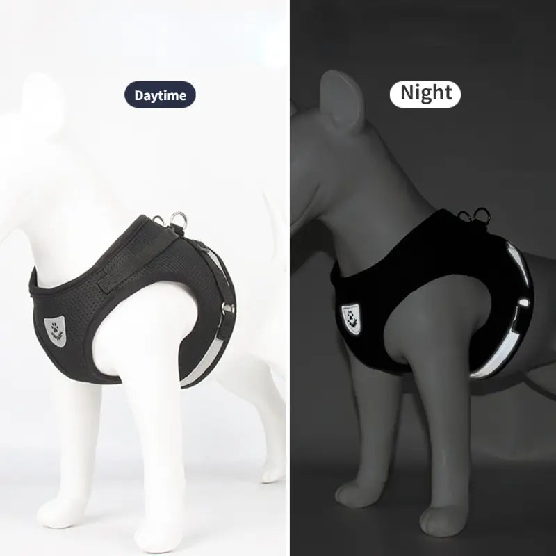 Reflective Mesh Dog Vest Harness with Leash - side view