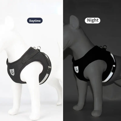 Reflective Mesh Dog Vest Harness with Leash - side view