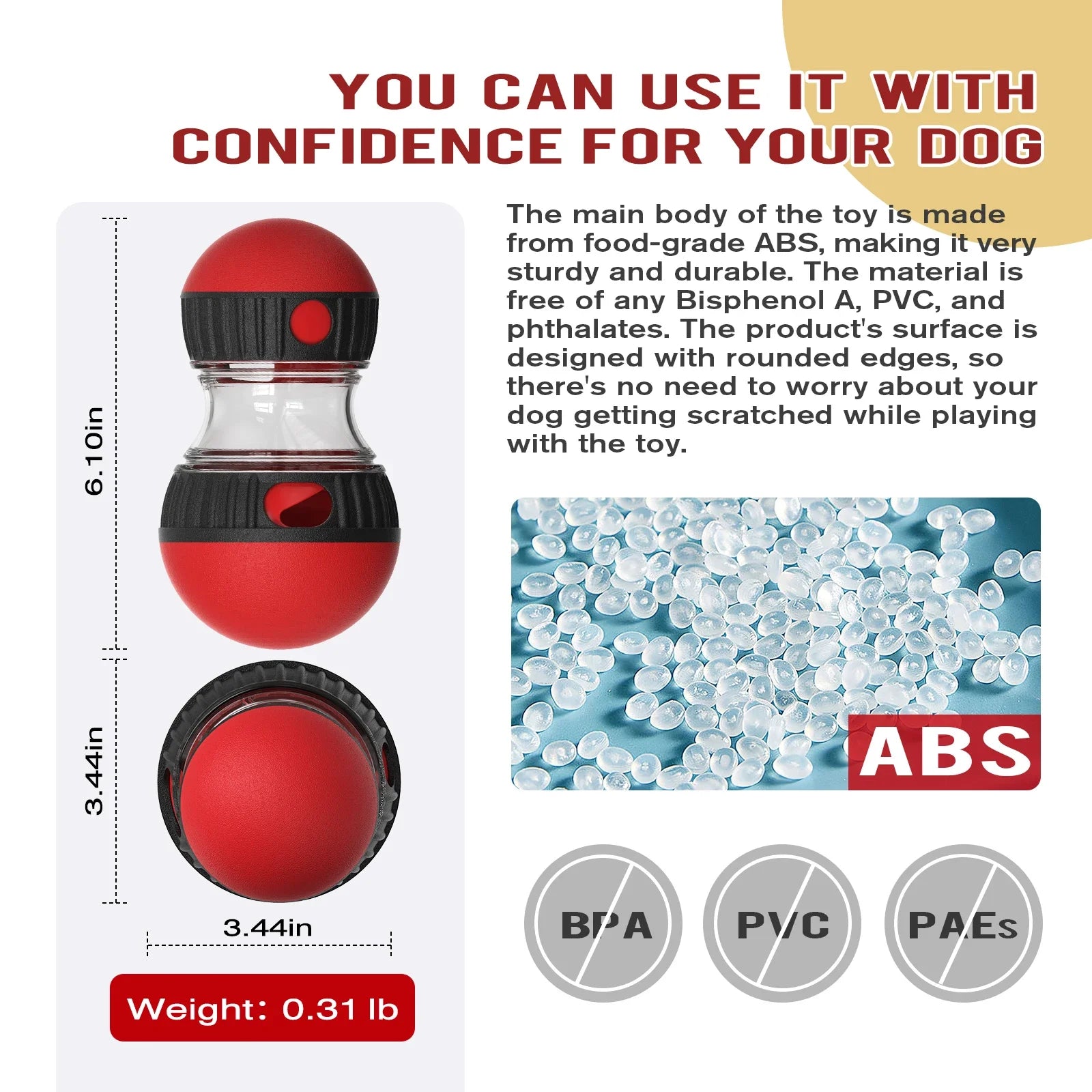 IQ Slow Feeder Ball for Dogs and Cats - in use