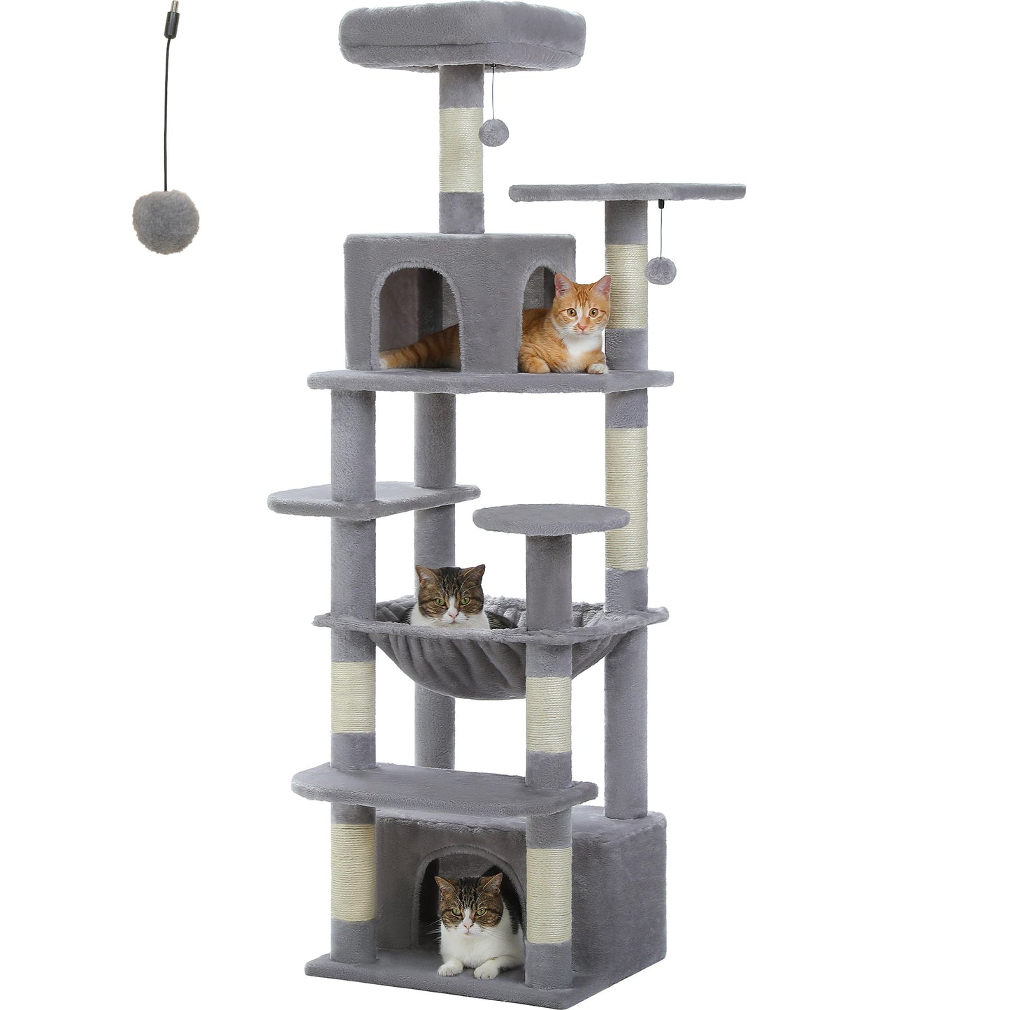 Large Cat Tree Tower with Hammock and Padded Perches - view 39