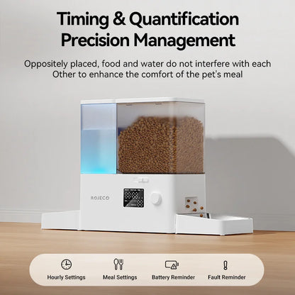 2-in-1 Automatic Pet Feeder and Water Fountain (8.5L) - close-up