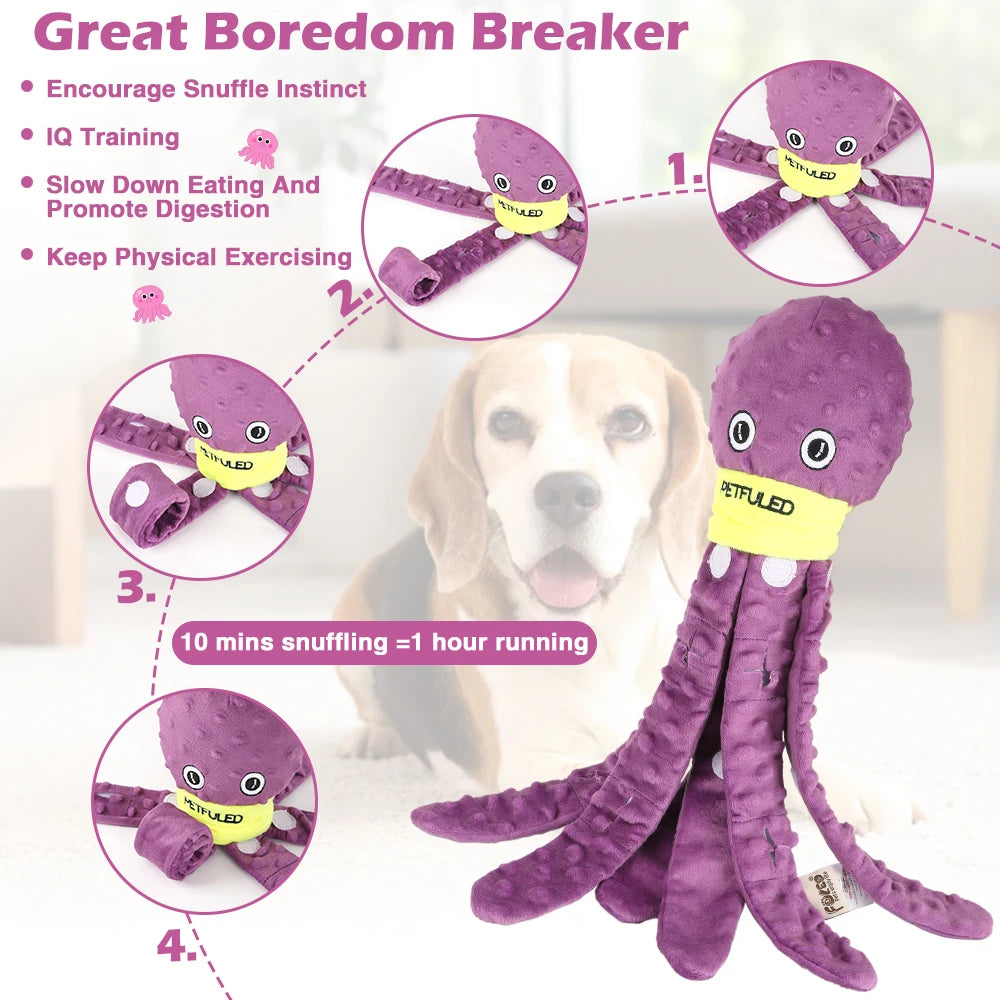 Octopus Snuffle Dog Toy for Slow Eating - in use