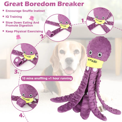 Octopus Snuffle Dog Toy for Slow Eating - in use