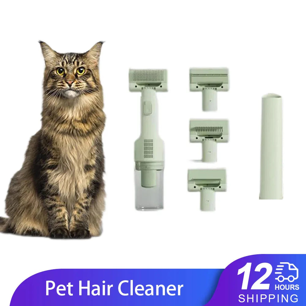 Pet Grooming Vacuum Kit with 5 Brushes for Cats and Dogs