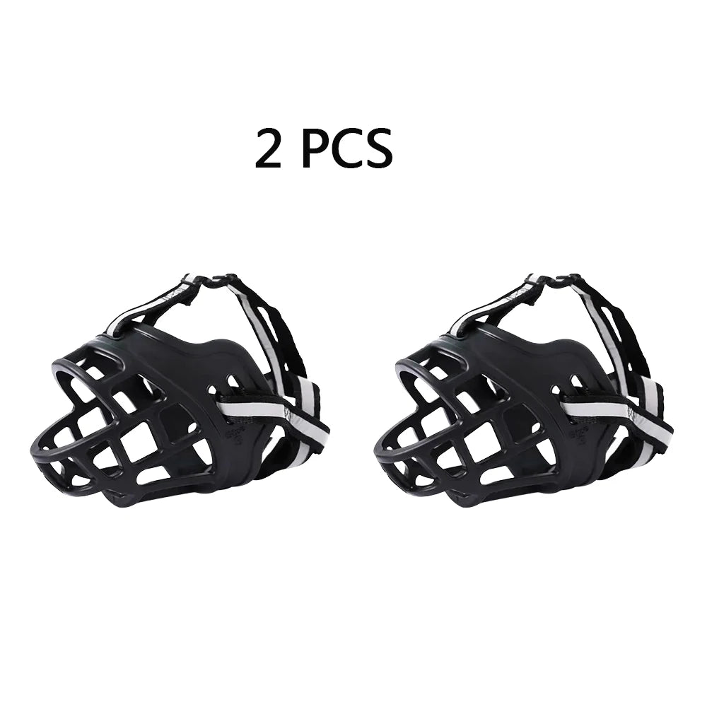 Breathable Anti-Barking Muzzle for Medium and Large Dogs - Black 2pcs / M