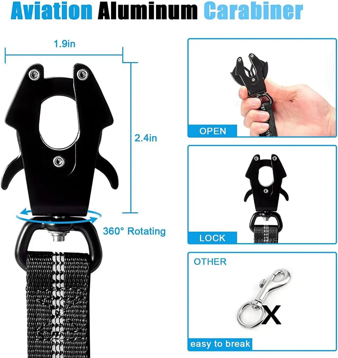 Shock-Absorbing Dog Leash with Car Seatbelt Attachment - in use
