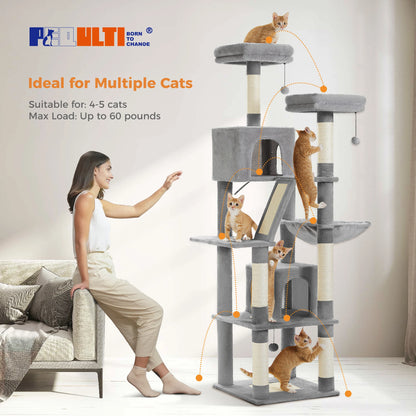 Large Multi-Level Plush Cat Tree with Condos - view 17