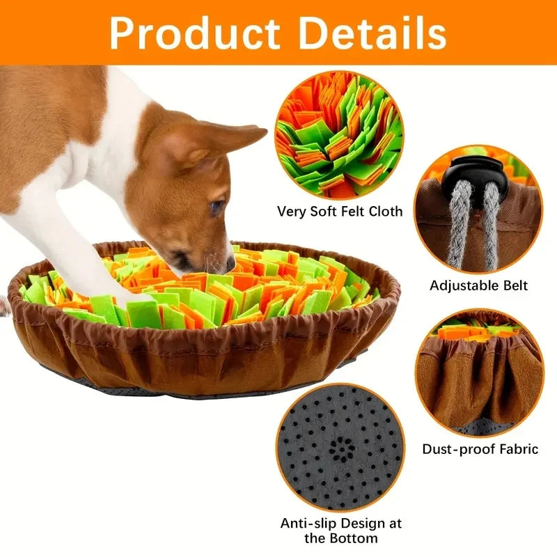 Washable Felt Snuffle Mat for Dog Slow Feeding and Training - from above