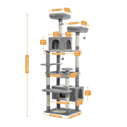 Large Multi-Level Plush Cat Tree with Condos - view 28