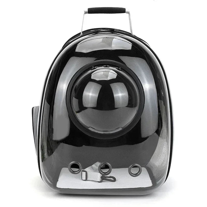 Transparent Bubble Capsule Pet Carrier Backpack - Black-With-Cover / 40x16x34cm