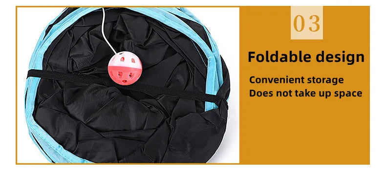 Foldable Cat Tunnel with Crinkle Paper for Indoor Play - view 12
