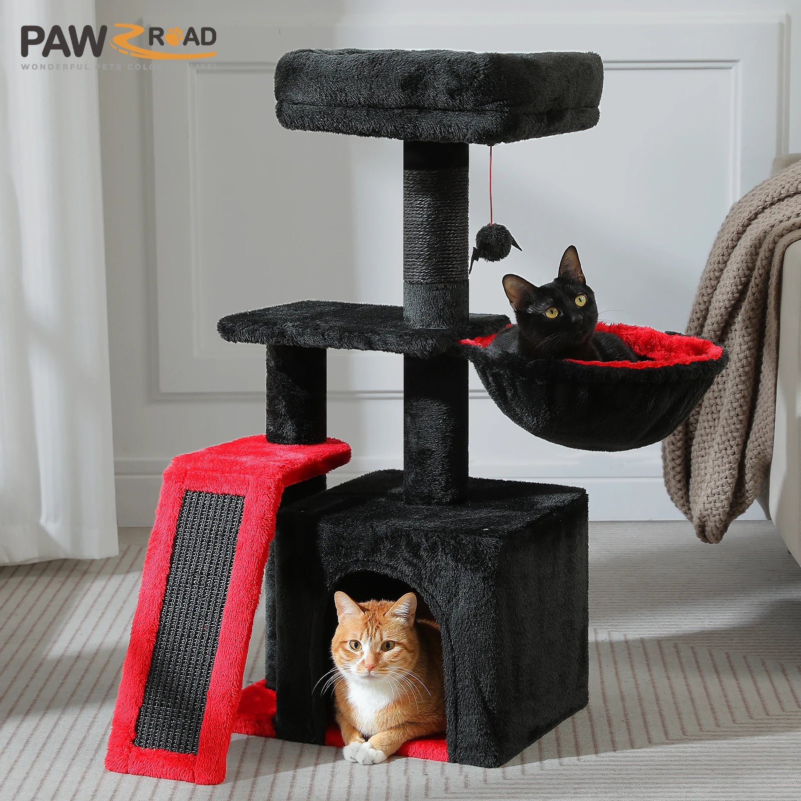 Cat Activity Tree with Hammock and Removable Perch - view 35