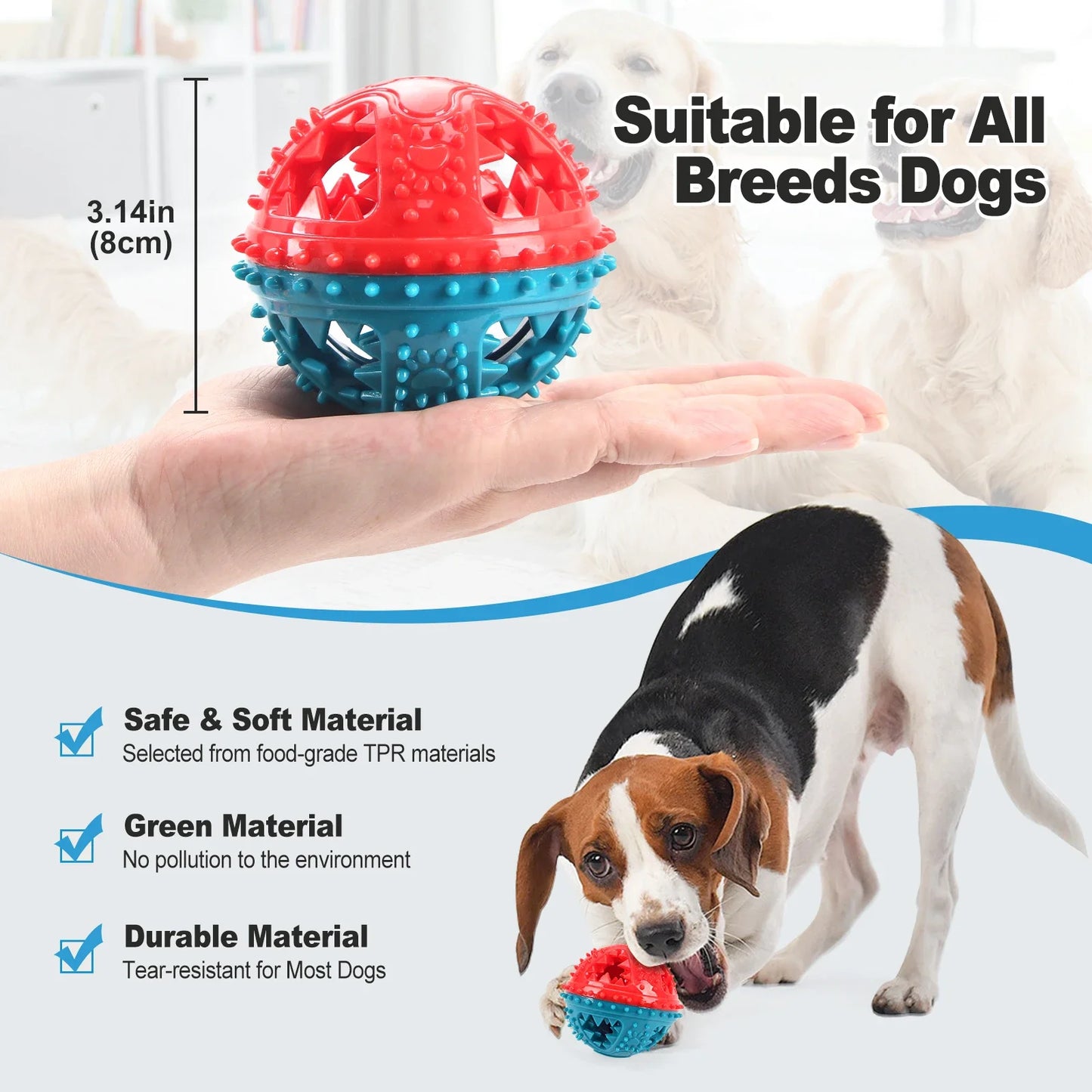 Treat-Dispensing Sound Ball for Dog Chewing - alternate angle