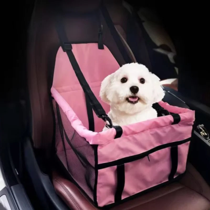Foldable Dog Car Seat Cover and Travel Hammock - in use