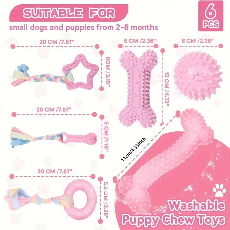 6-Piece Dog Chew Toy Set for Small and Medium Dogs - lifestyle