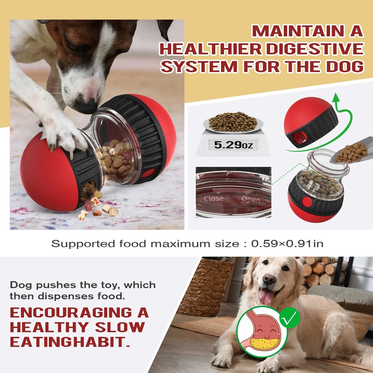 IQ Slow Feeder Ball for Dogs and Cats - lifestyle