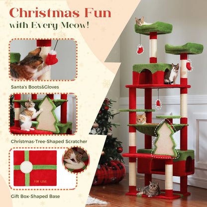 Large Cat Tree Tower with Hammock and Padded Perches - view 21