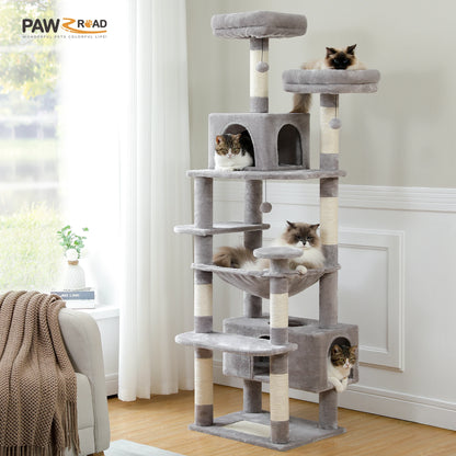 Large Multi-Level Plush Cat Tree with Condos - view 29