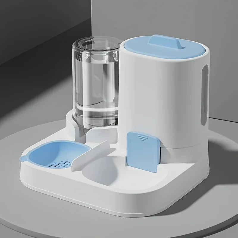 Spill-Proof Gravity Cat Water Dispenser and Feeder - Blue / L