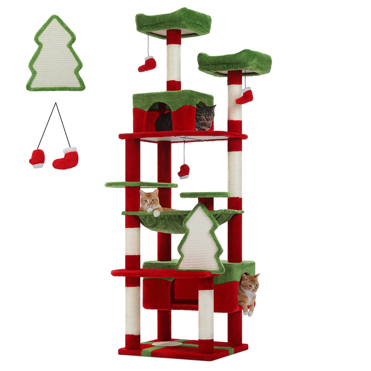 Large Cat Tree Tower with Hammock and Padded Perches - view 25