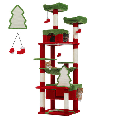 Large Cat Tree Tower with Hammock and Padded Perches - view 25