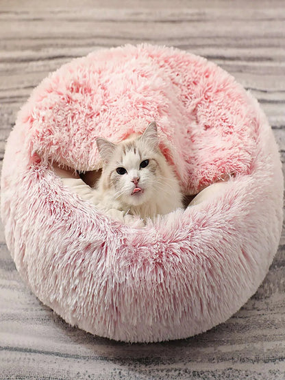 Soft Plush 2-in-1 Pet Cave Bed for Cats and Small Dogs - view 12