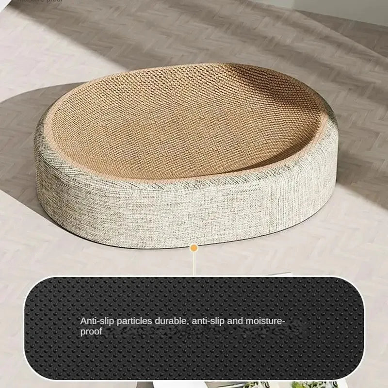 2-in-1 Oval Sisal Cat Scratcher and Bed - detail