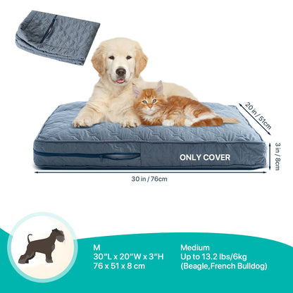Orthopedic Dog Bed Cover for Large Dogs (Washable) - Slate Blue m