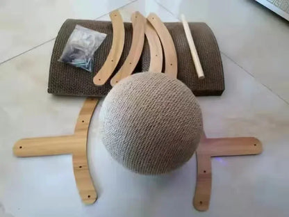 2-in-1 Wooden Cat Scratching Ball and Sisal Board - view 18